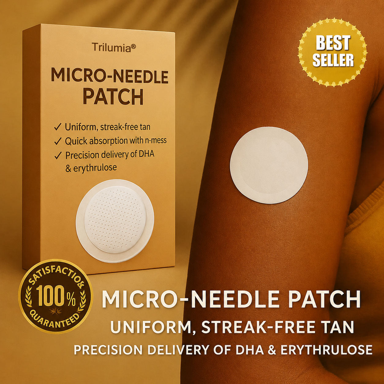 ☀️🌵Up to 85% OFF Trilumia® SunFree Tanning Patch ☀️ UV-Free Golden Bronze✨ 14-Day Natural Glow
