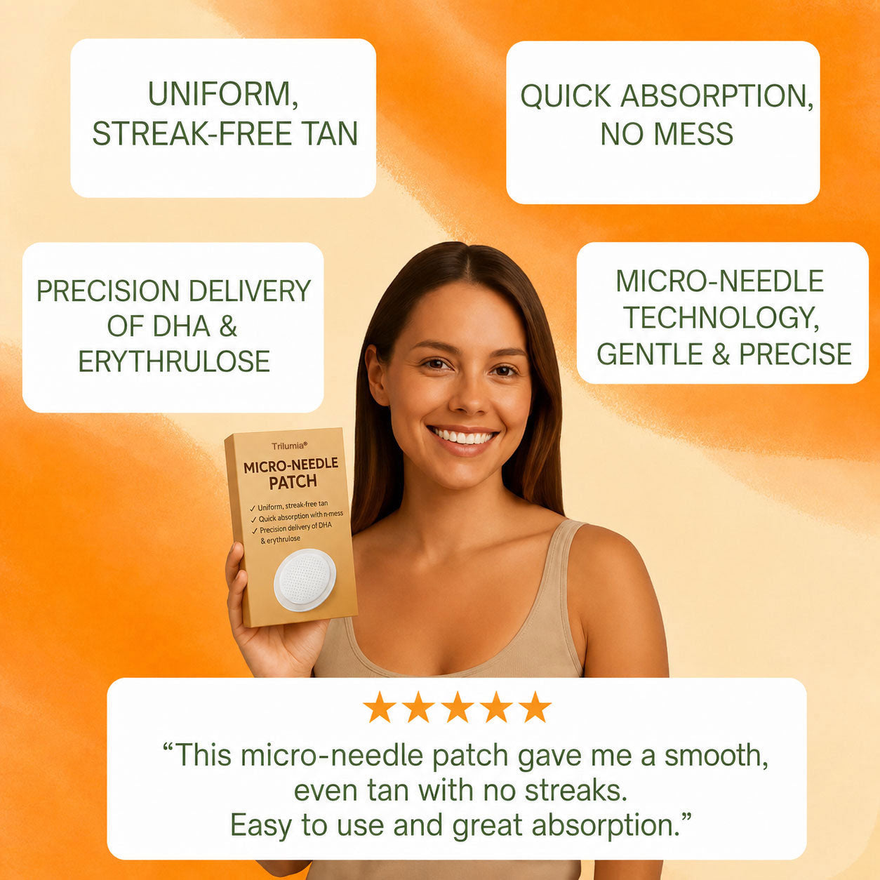 ☀️🌵Up to 85% OFF Trilumia® SunFree Tanning Patch ☀️ UV-Free Golden Bronze✨ 14-Day Natural Glow