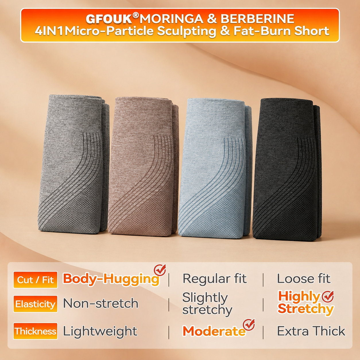 🩳🍺 Official Brand Store | 🍺 GFOUK® 2026 Moringa & Berberine 4-in-1 Micro-Particle Sculpting & Fat-Burning Shorts