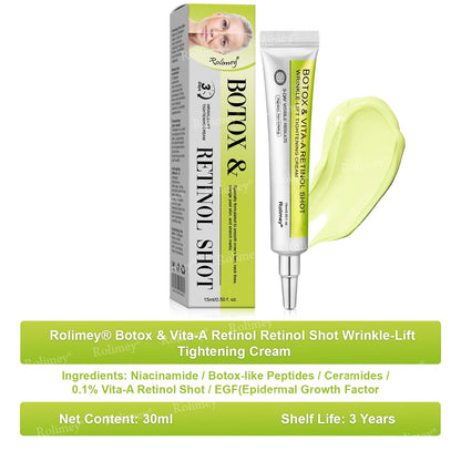 👨‍⚕️Made and shipped from the UK 💫Rolimey® Botox & Vita-A Retinol Shot Wrinkle-Lift Tightening cream - Last Day Promotion 70% OFF