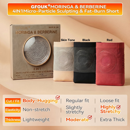 ✅✅ Official Brand Store | 🧑‍⚕️ GFOUK® 2026 Moringa & Berberine 4-in-1 Micro-Particle Sculpting & Fat-Burning Shorts