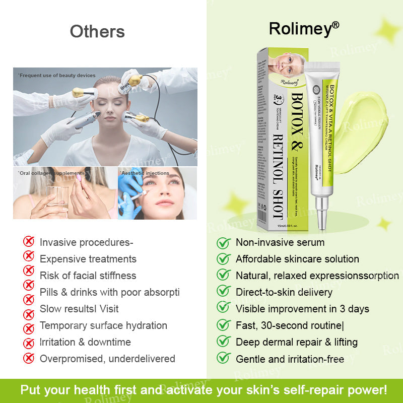 👨‍⚕️Made and shipped from the UK 💫Rolimey® Botox & Vita-A Retinol Shot Wrinkle-Lift Tightening cream - Last Day Promotion 70% OFF